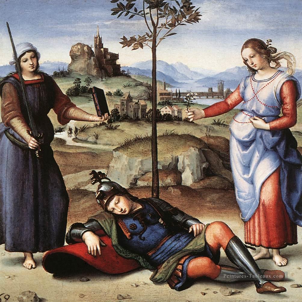 Allégorie Les Chevaliers Rêve Renaissance Raphaël Peintures à l'huile